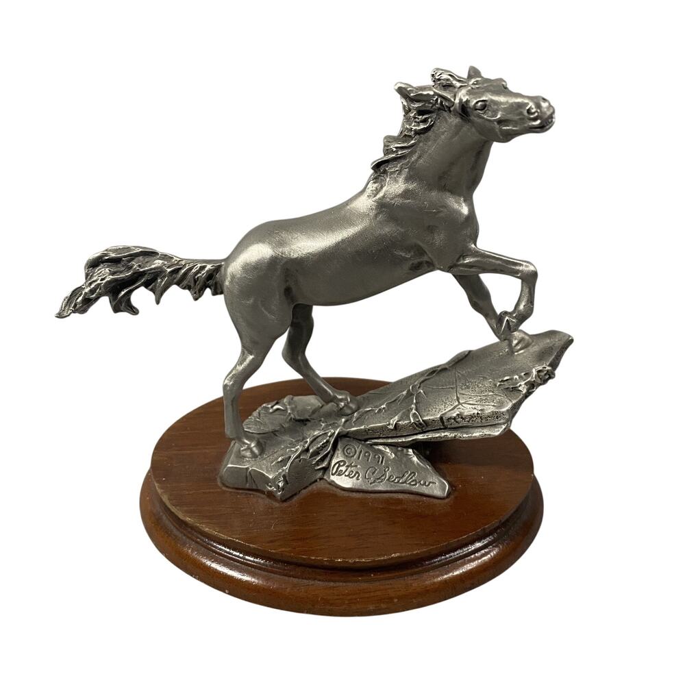 Vintage Peter Sedlow 1991 Pewter Horse Figurine "Feelin Free" Chilmark #212/2500